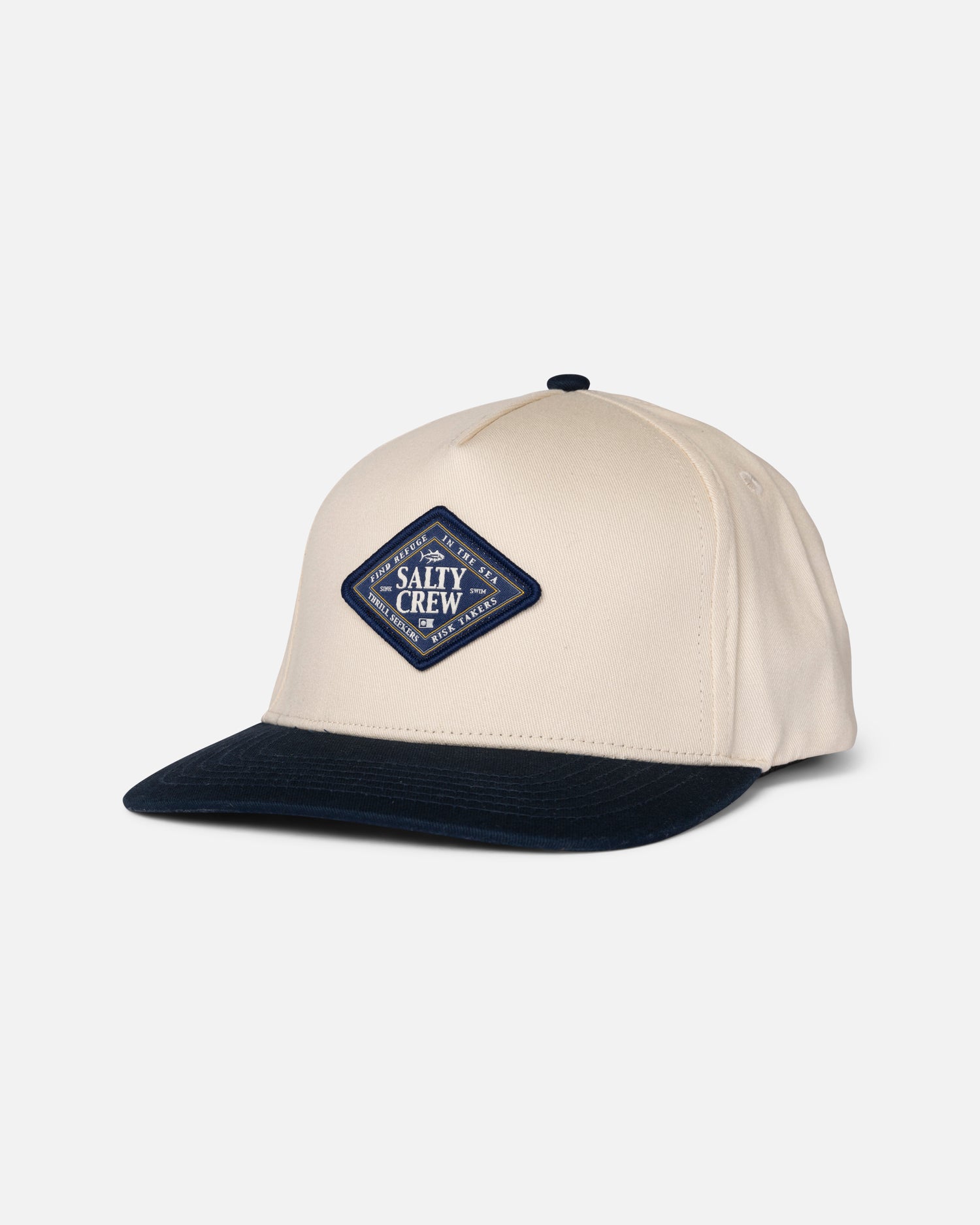 Front view of the Iconic Snapback - Birch Navy. 