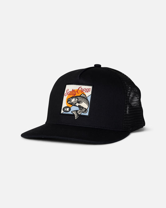Front view of the Striper Trucker - Black. 