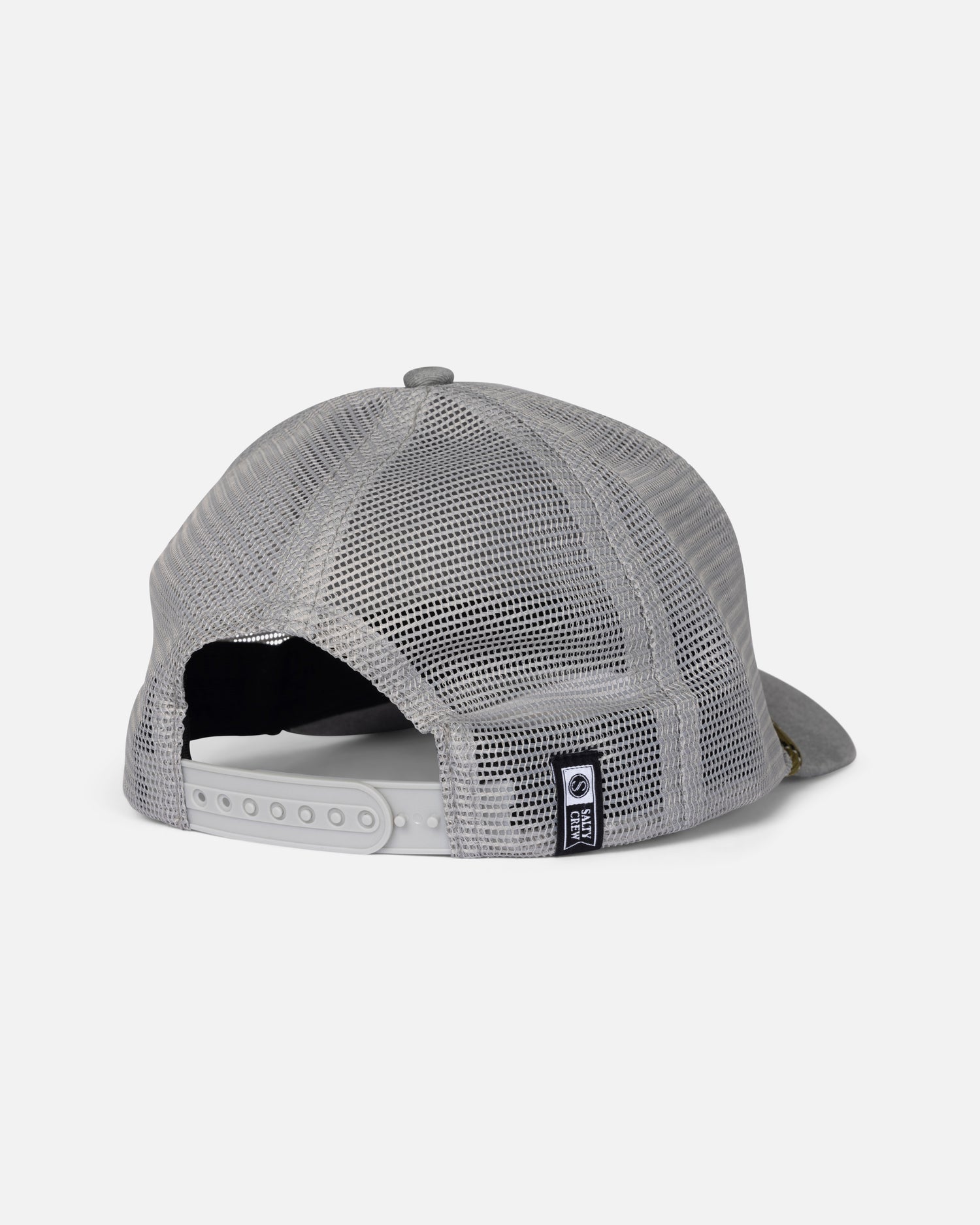 Back view of the Fishing Club Trucker - Grey Heather. 