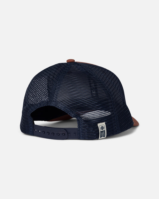 Back view of the Fishing Club Trucker - Russet. 