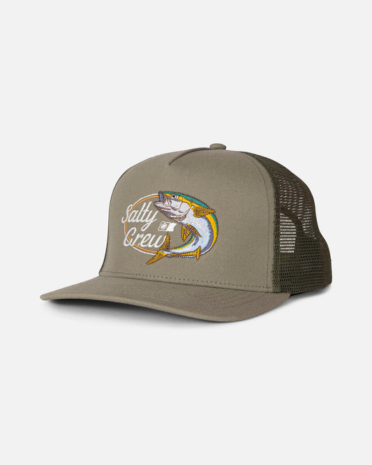 Front view of the Yellow Tailed Trucker - Agave. 