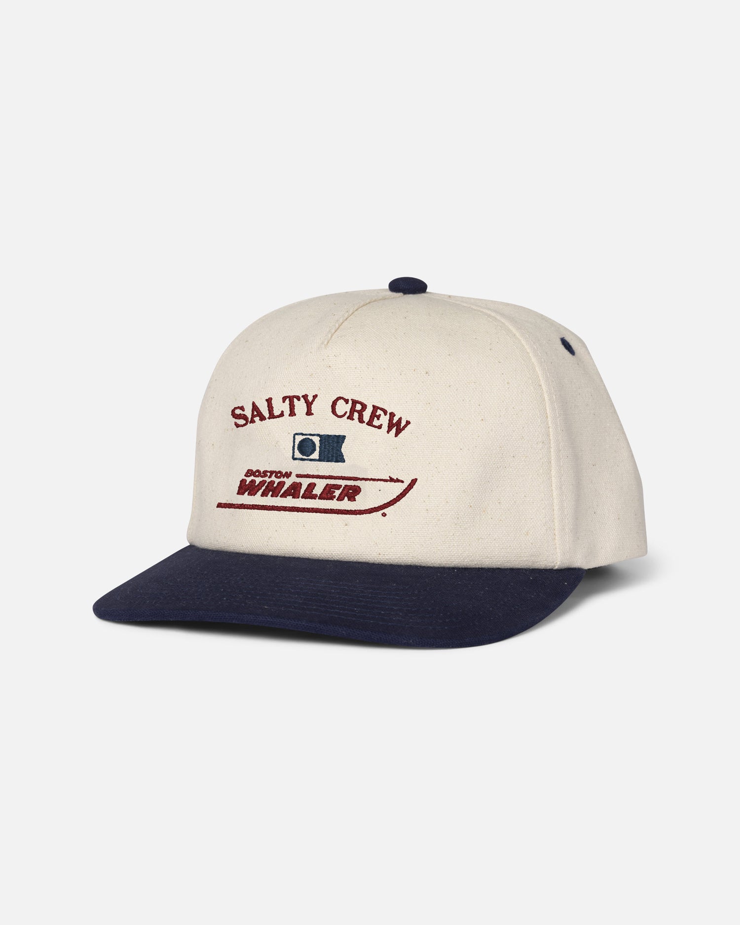 Front view of the Whaler Snapback - Off White. 