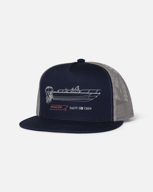 Front view of the Whaler Trucker - Navy. 