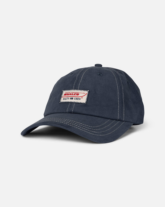 Front view of the Whaler Dad Hat - Midnight Navy. 