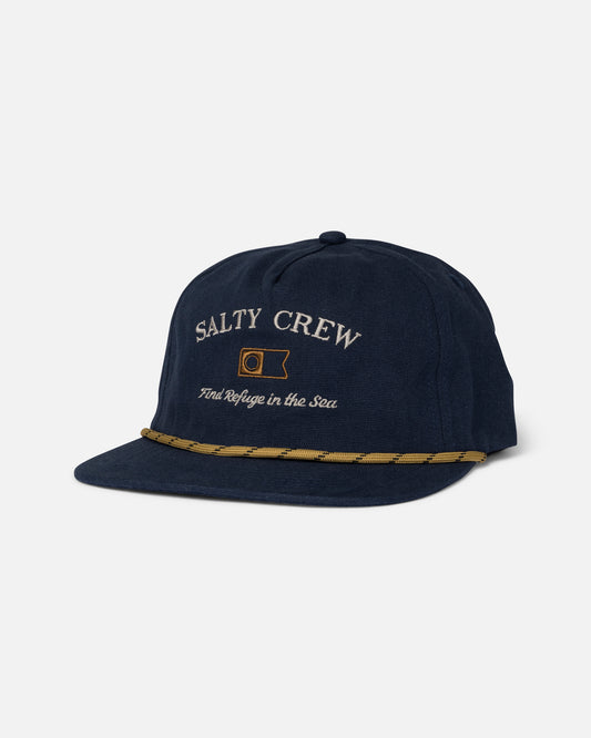 Front view of the Steadfast Snapback - Navy. 