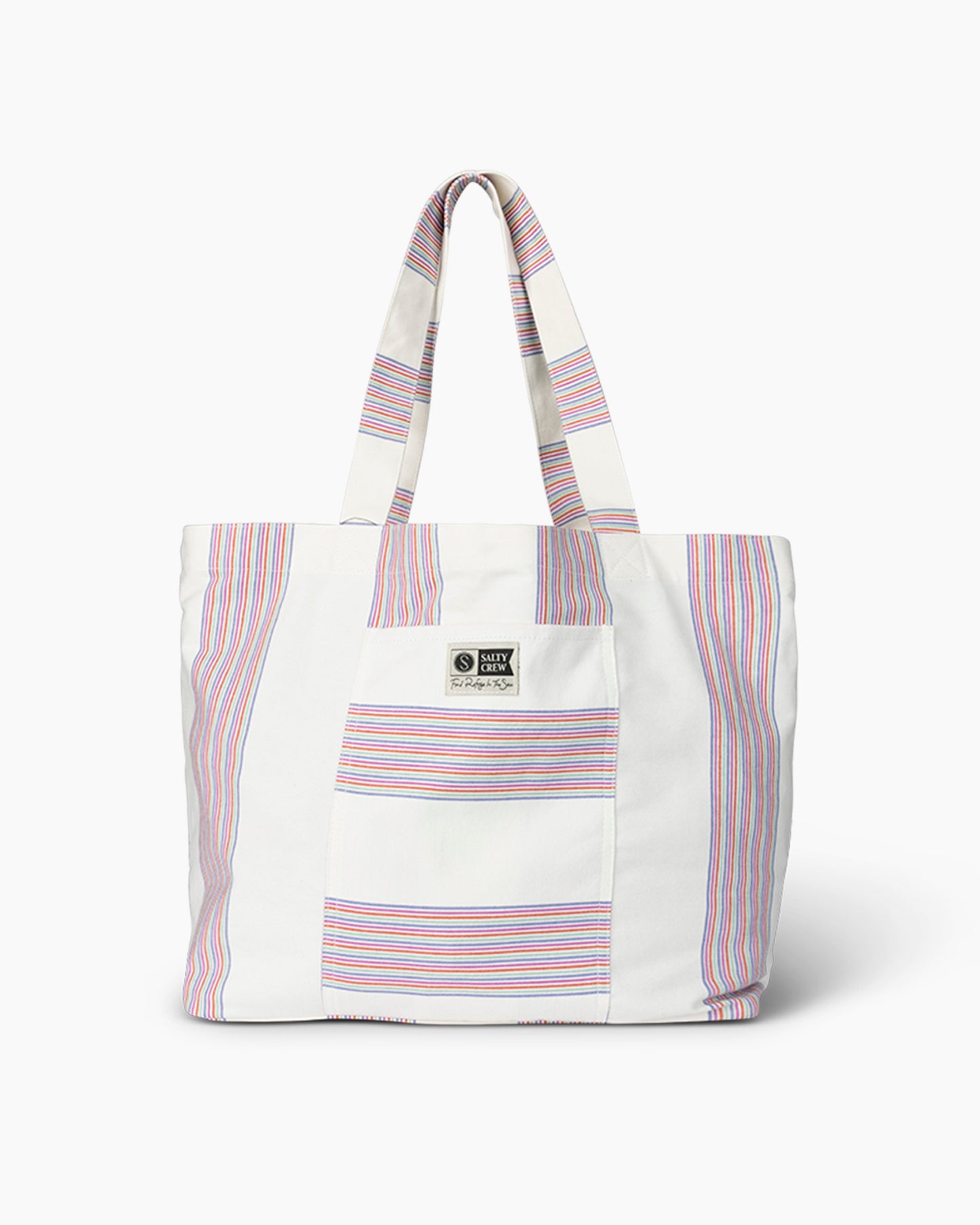 front view of Camp Salty Periwinkle Beach Bag 