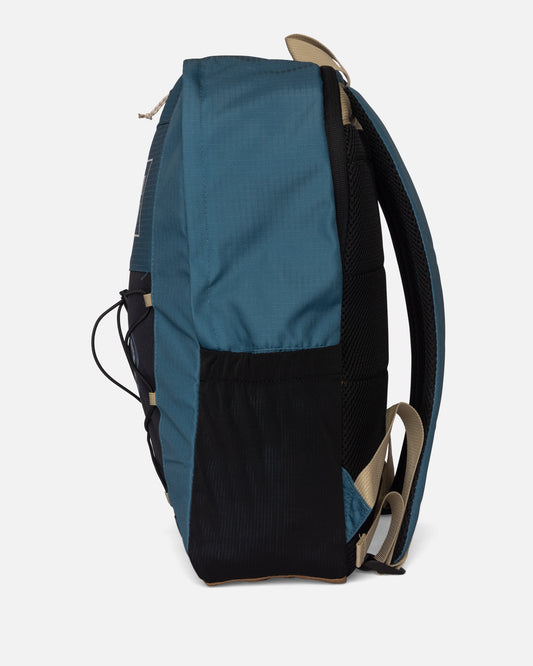 Profile view of the Alpha Print Backpack - Hydro. 