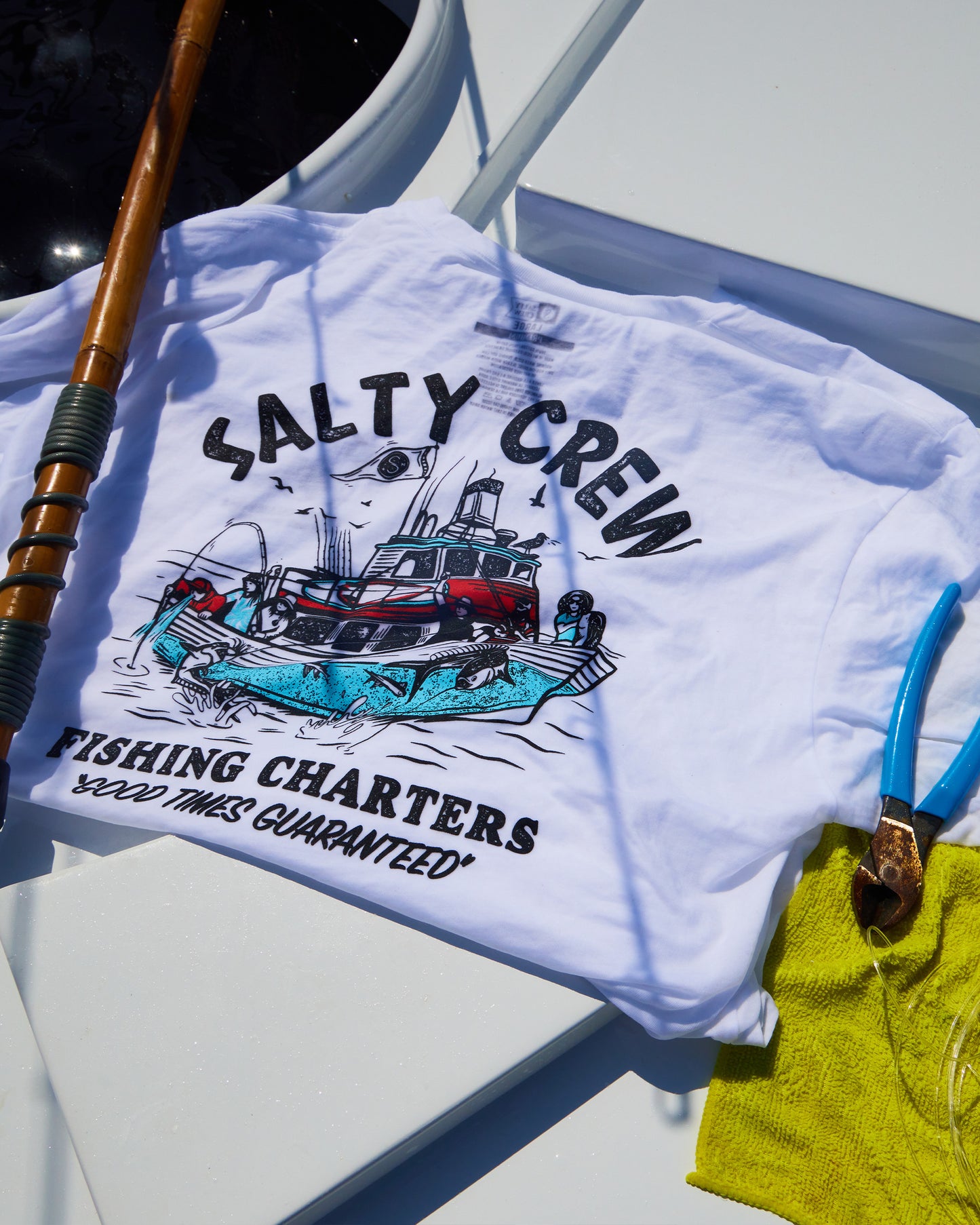 Lifestyle shot of Salty Crew shirt 