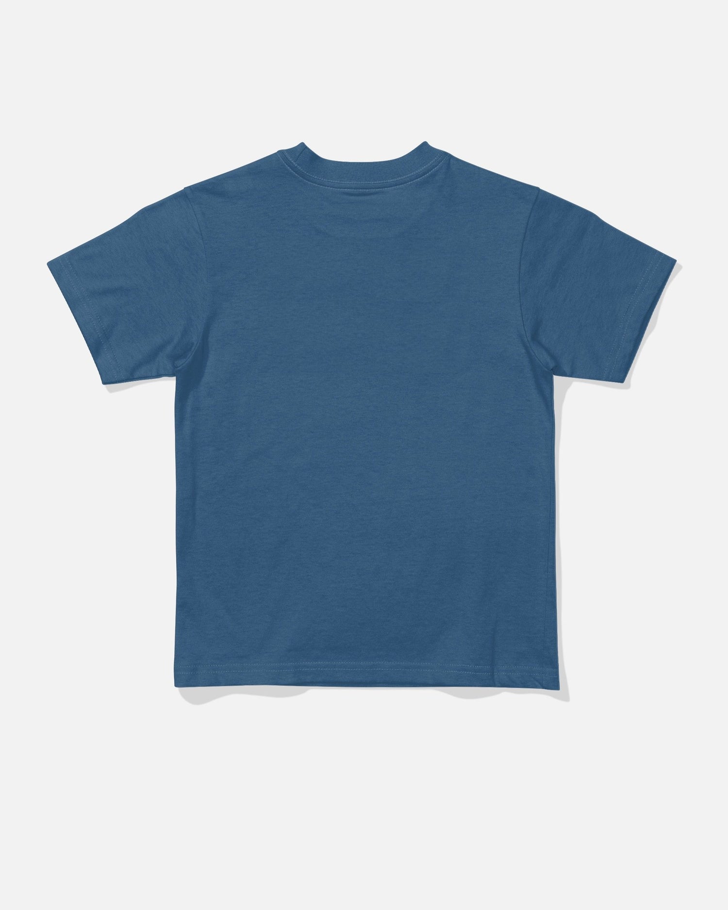 A Salty Crew “Truck Bed Toddler Tee” in cast blue is shown laid flat with the back side facing up against a white background.