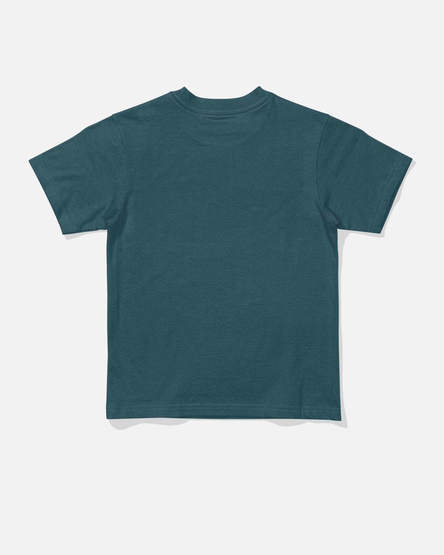 The Salty Crew Inverse Flag Toddler Tee in Atlantic Blue is displayed laid flat on a white background, showing the back side.