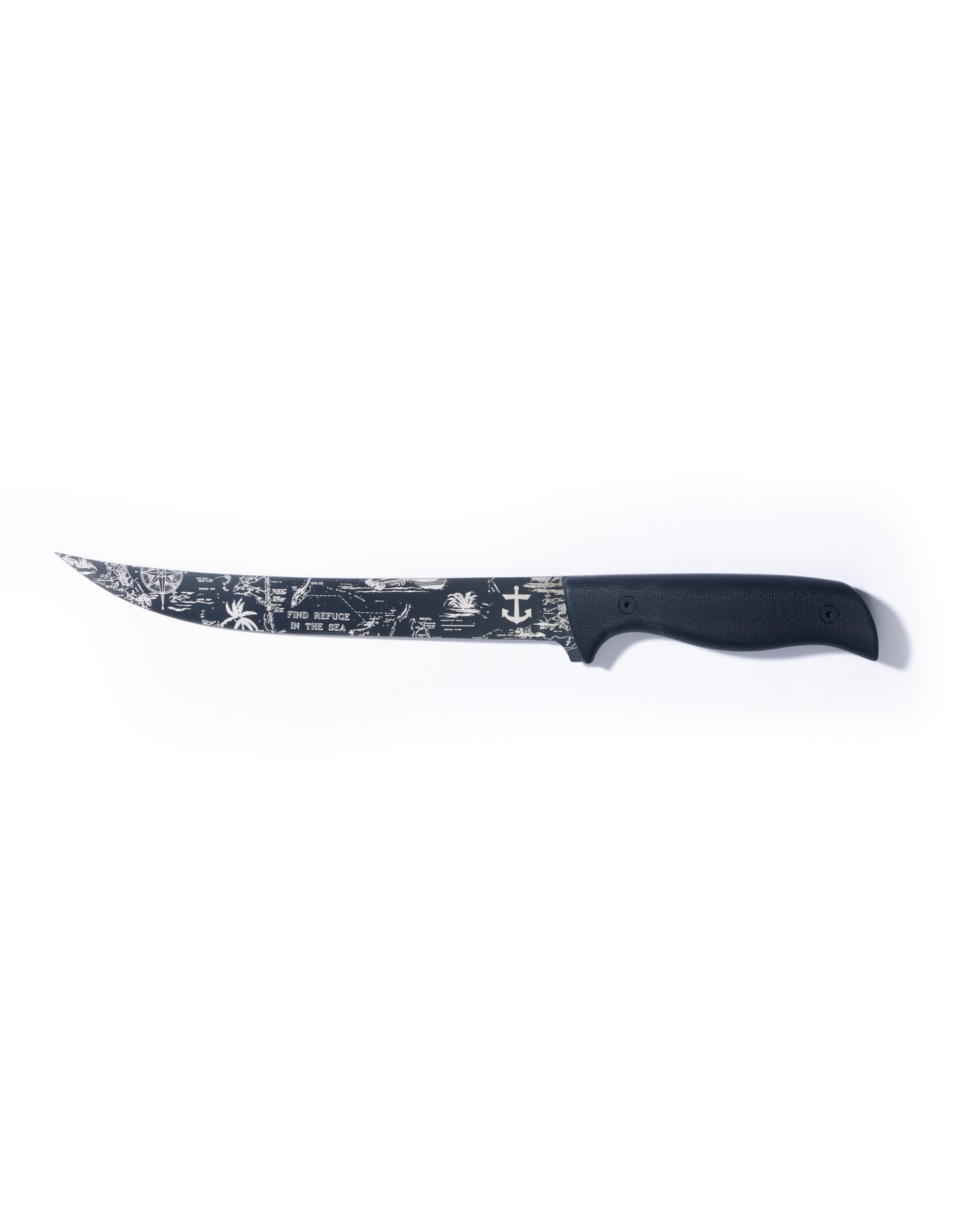 Studio image of the Cut Above Leucadia Fillet Knif - Black. 