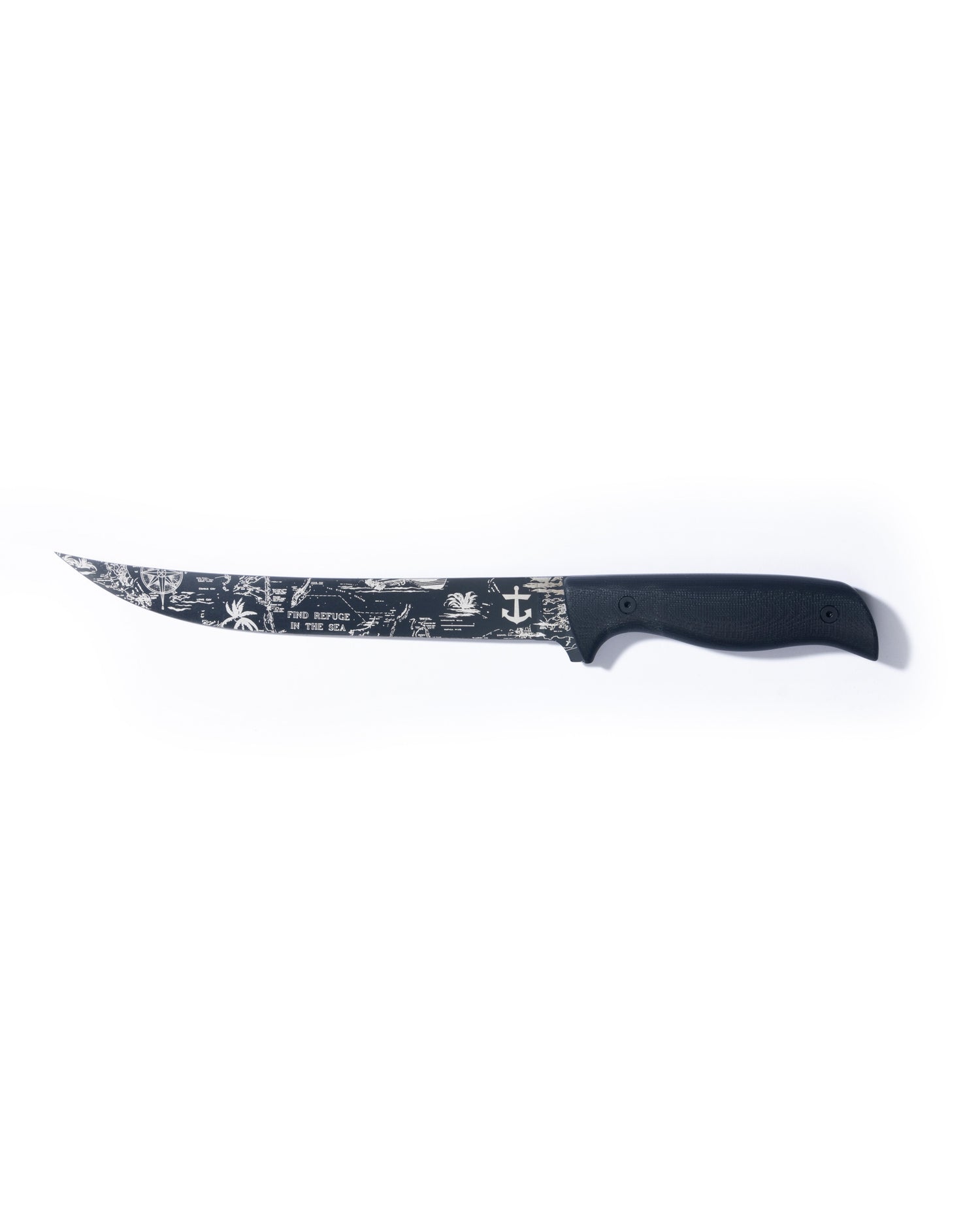 Studio image of the Cut Above Leucadia Fillet Knif - Black. 