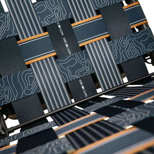Detail shot of the Parkit x Salty Crew Voyager Chair. 