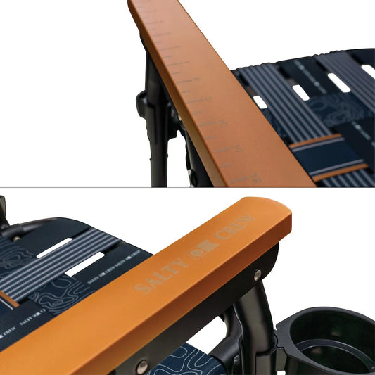 Close up shot of the Parkit x Salty Crew Voyager Chair. 