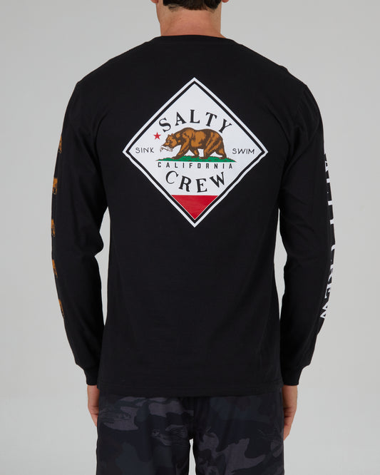 On body back of the Tippet Cali Black L/S Premium Tee