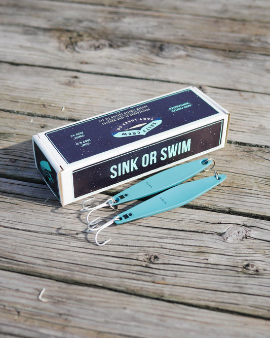 Front view of the Tady x Salty Crew Jig Set - Wintergreen. 