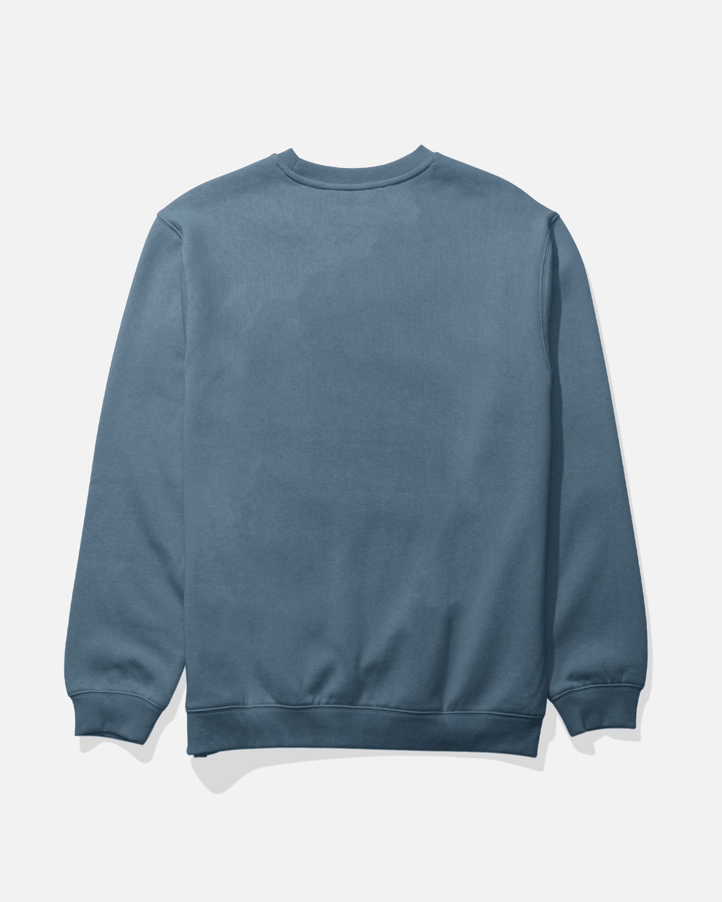The Salty Crew Crafted Crew Fleece in Slate is displayed laid flat with the back facing up against a light background.