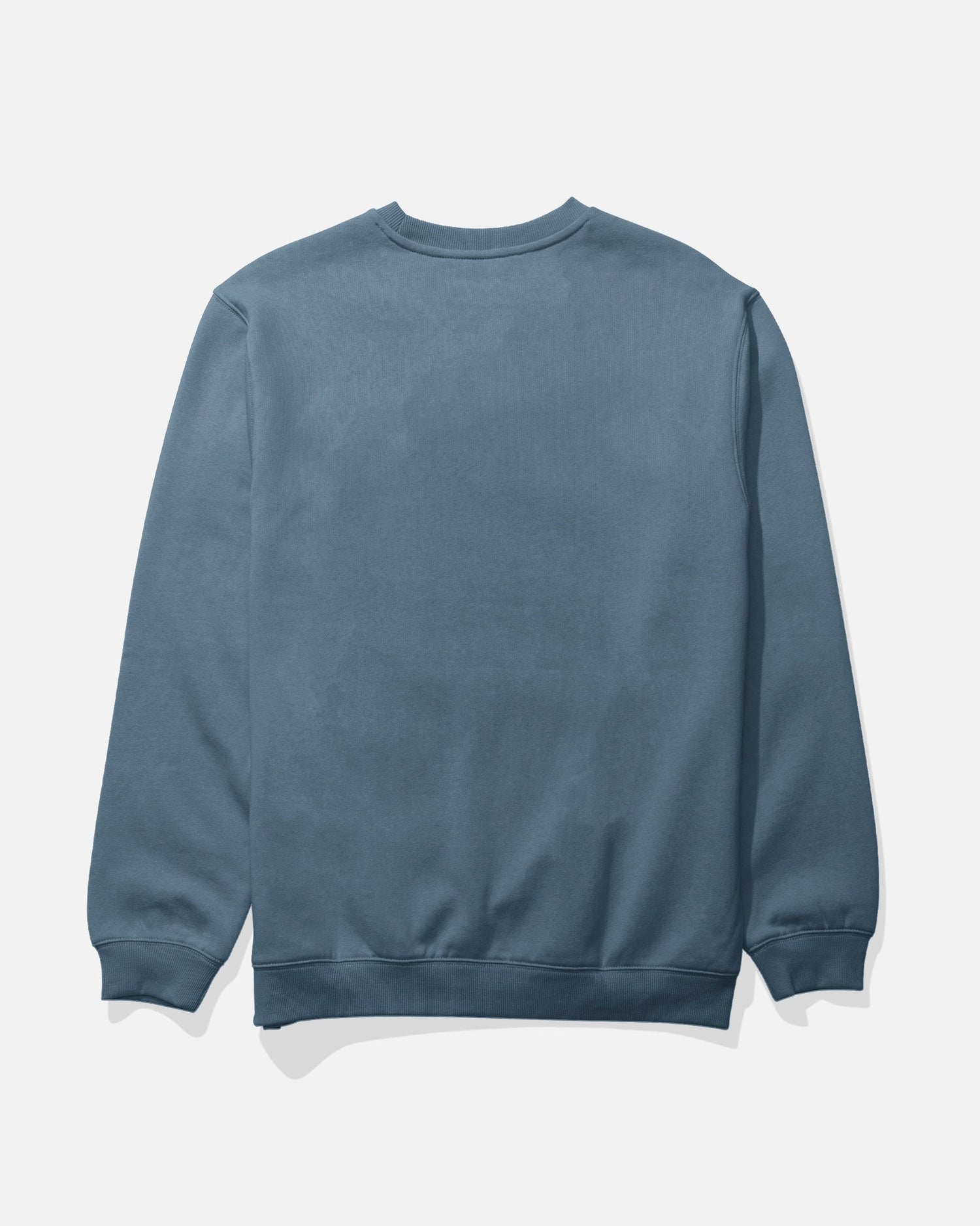 The Salty Crew Crafted Crew Fleece in Slate is displayed laid flat with the back facing up against a light background.