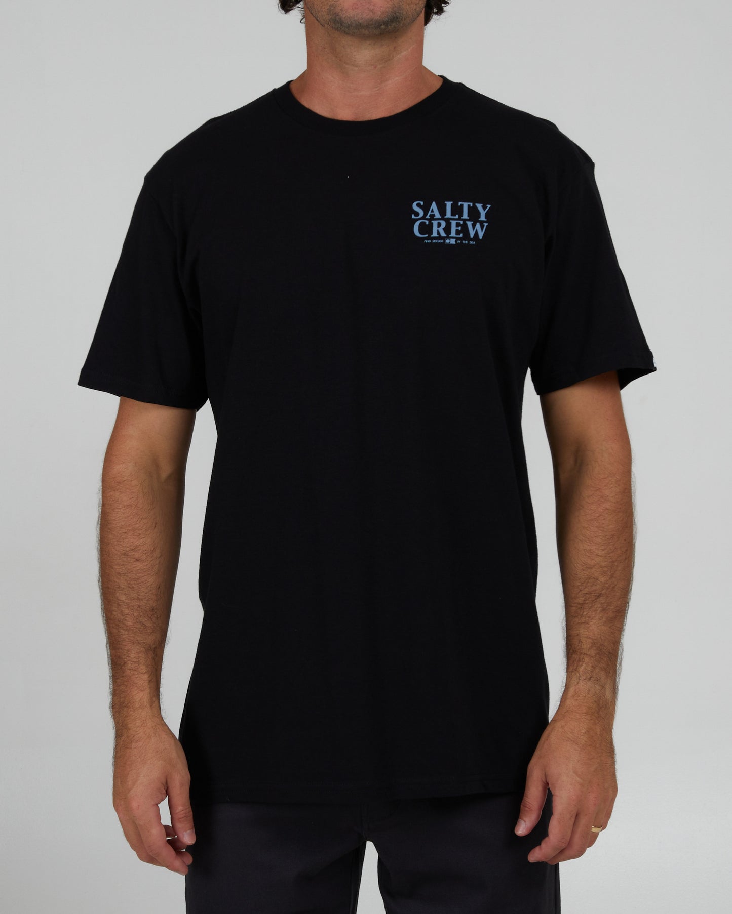 front view of Yellowfin Black S/S Standard Tee