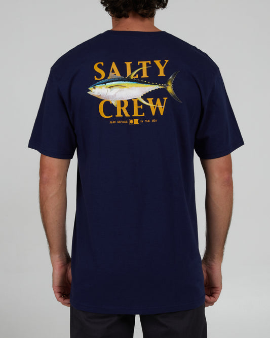 back view of Yellowfin Navy S/S Standard Tee