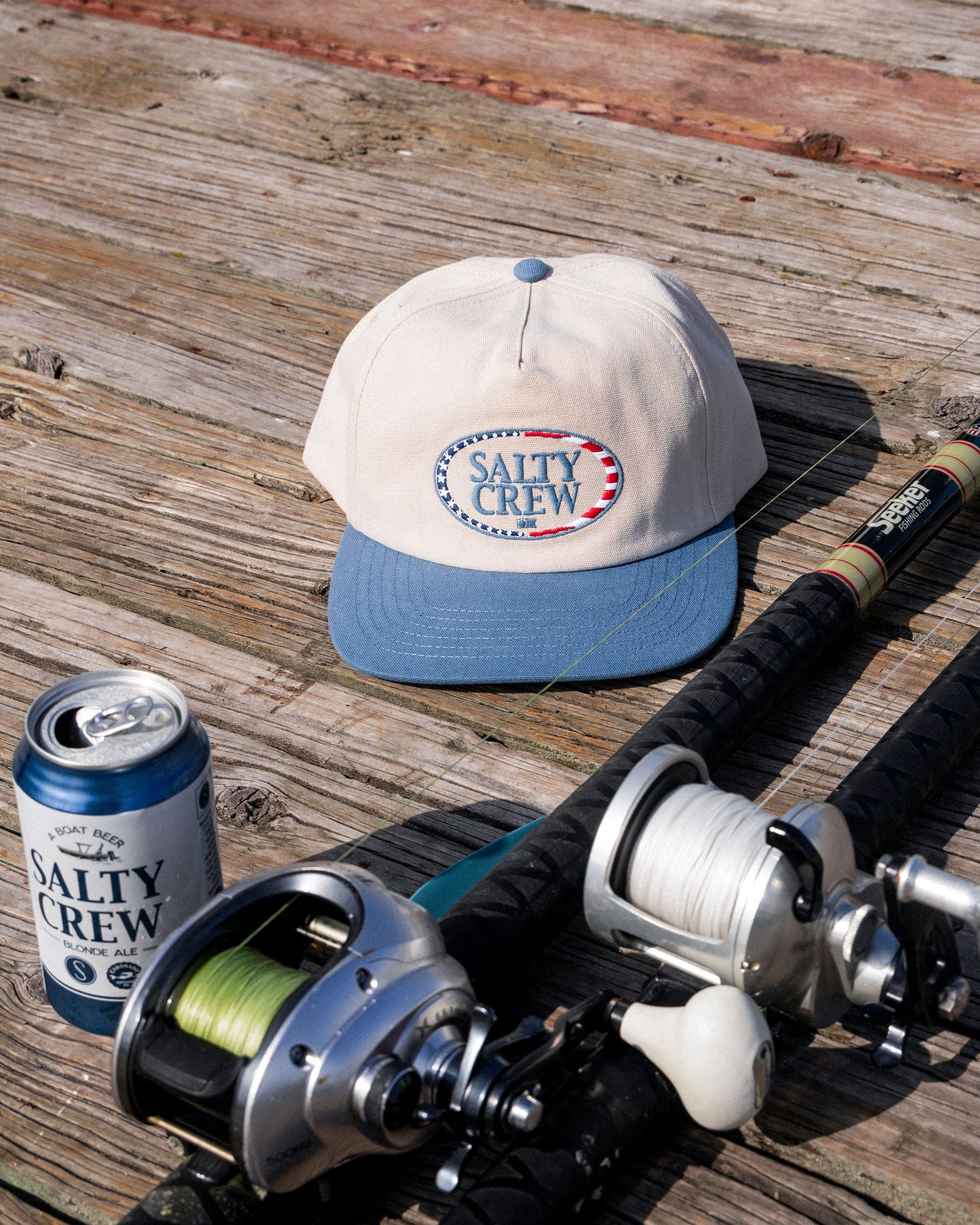 America A-Frame Snapback Hat - White/Slate
