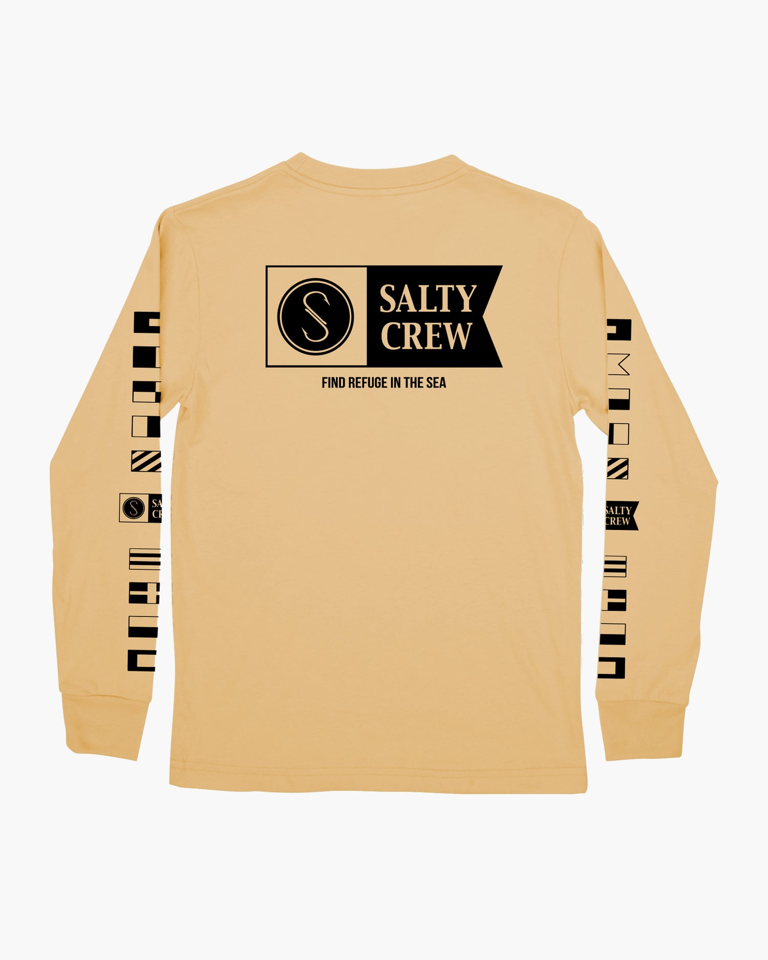 back view of Alpha Flag Boys Camel L/S Tee
