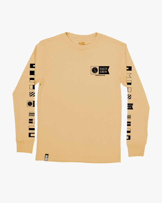 front view of Alpha Flag Boys Camel L/S Tee