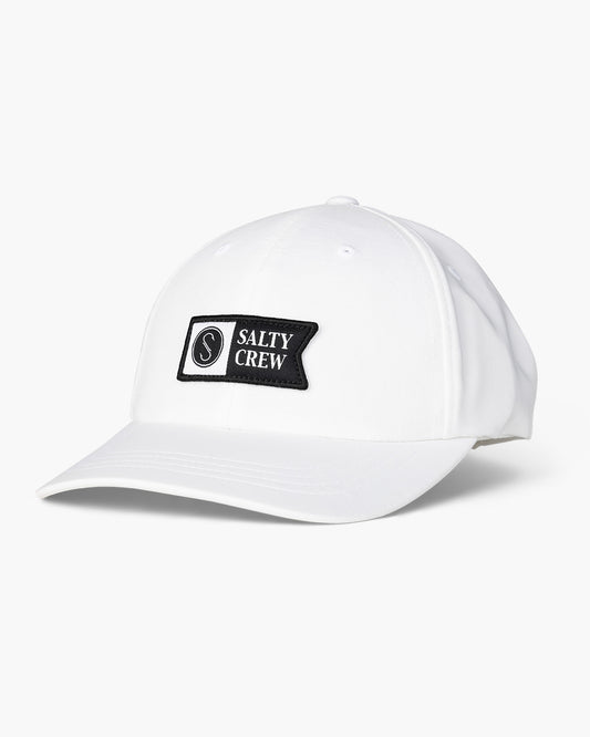 front view of Alpha White Tech Hat