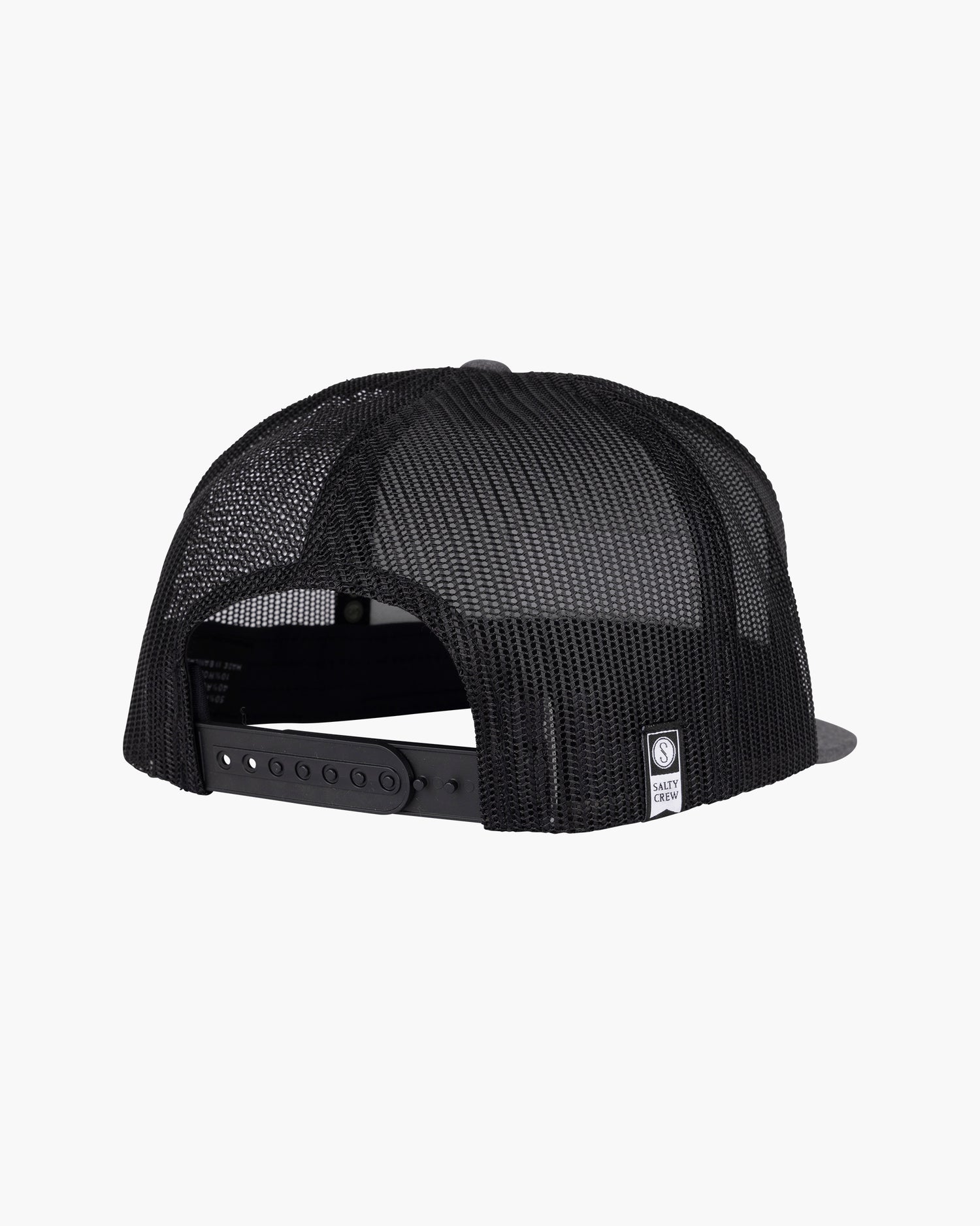 back view of Alpha Twill Trucker Dark Heather Grey