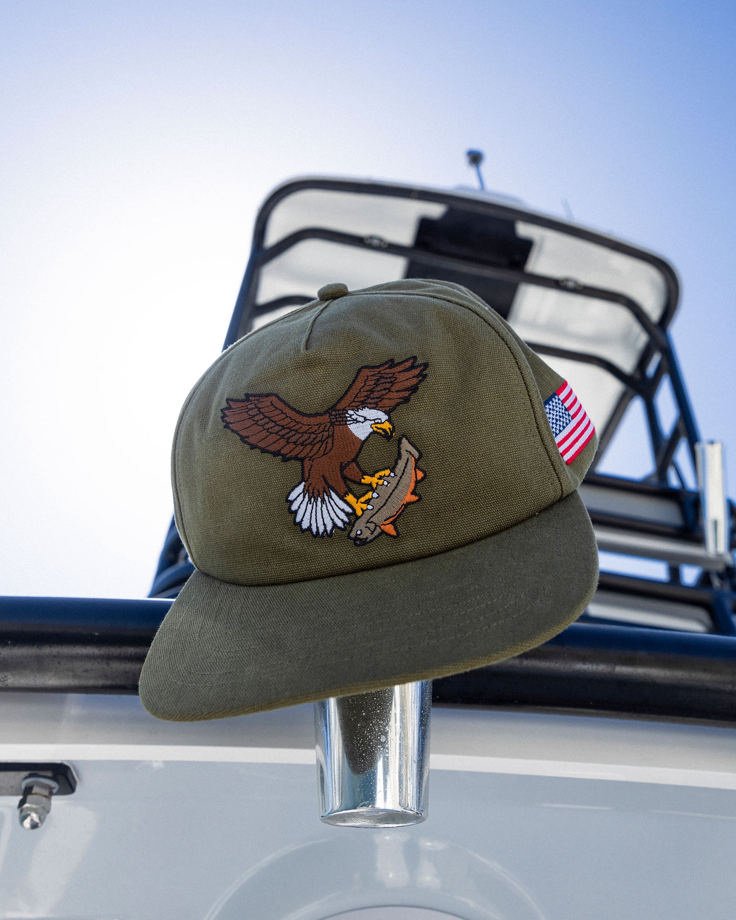 America Soarin Snapback Hat - Olive