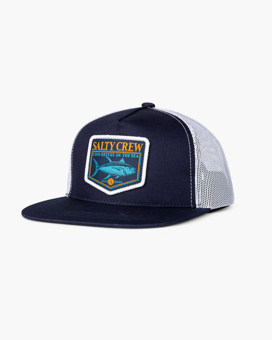 front view of Angler Navy White Trucker