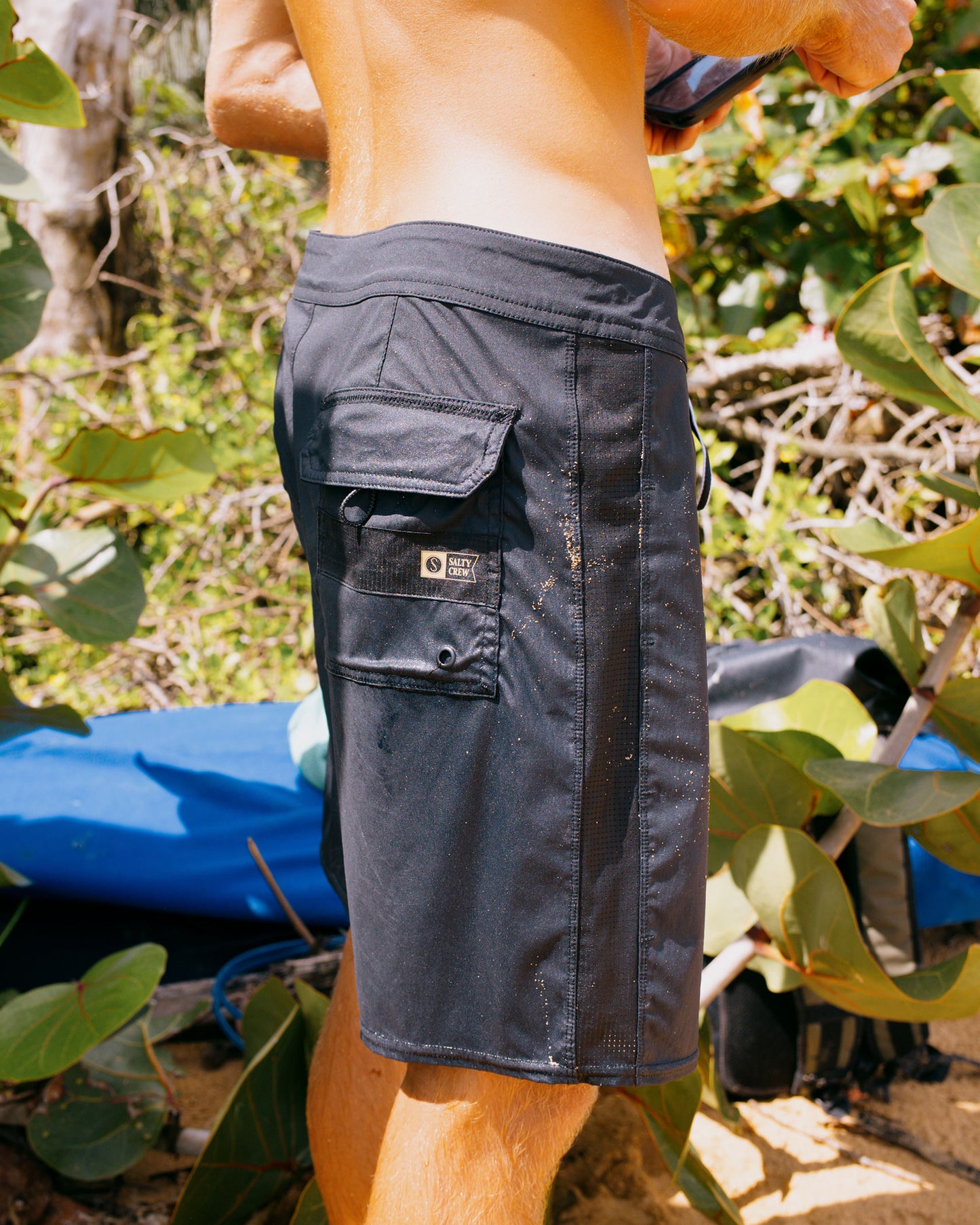 Lifestyle shot of the Channel Apex Boardshort - Black. 
