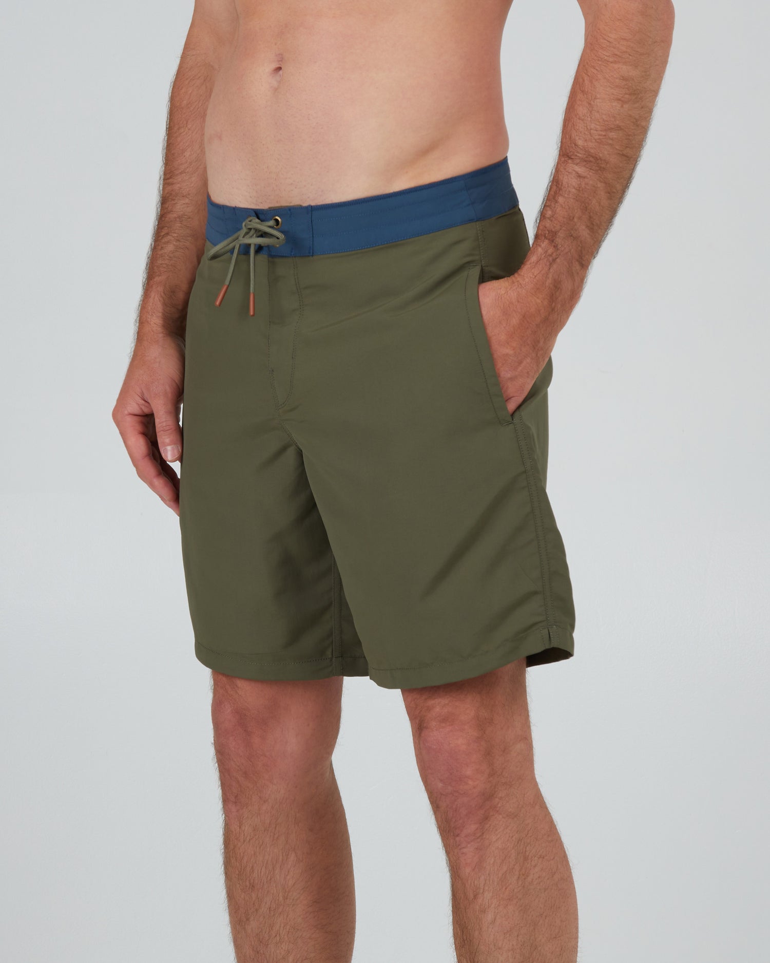 front angled view of Clubhouse Olive Boardshort