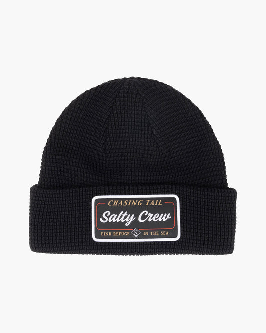 front view of Coastal Faded Black Beanie