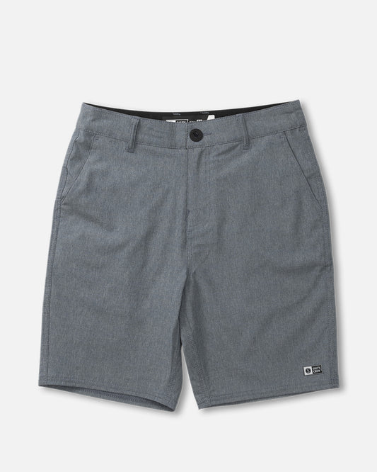 front view of Drifter 2 Boys Dark Slate Hybrid Short