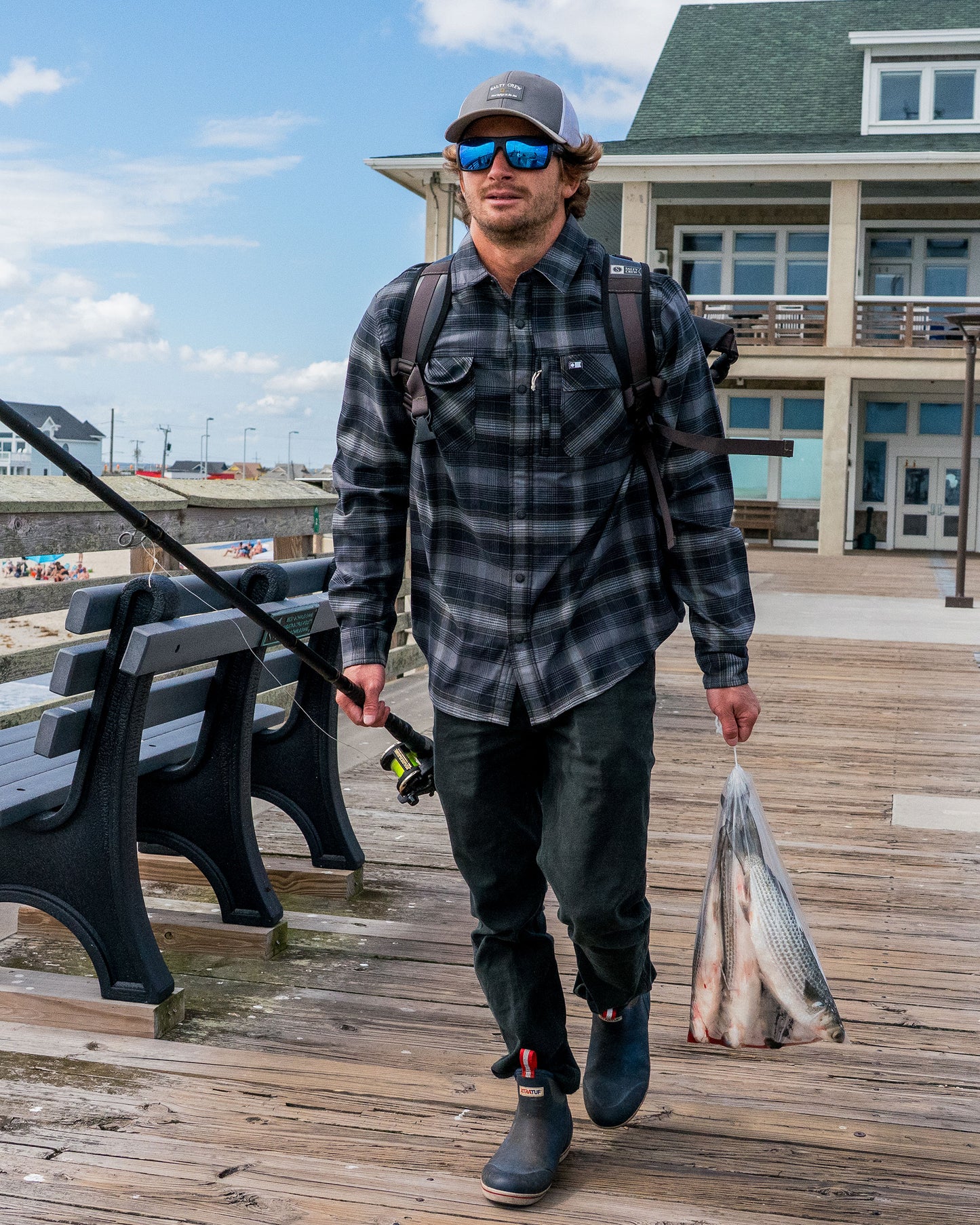 Fathom Tech Flannel - Pirate Black