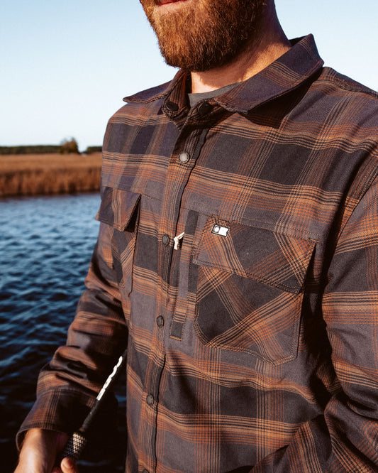 Detail photo of the Fathom Tech Shacket - Phantom. 