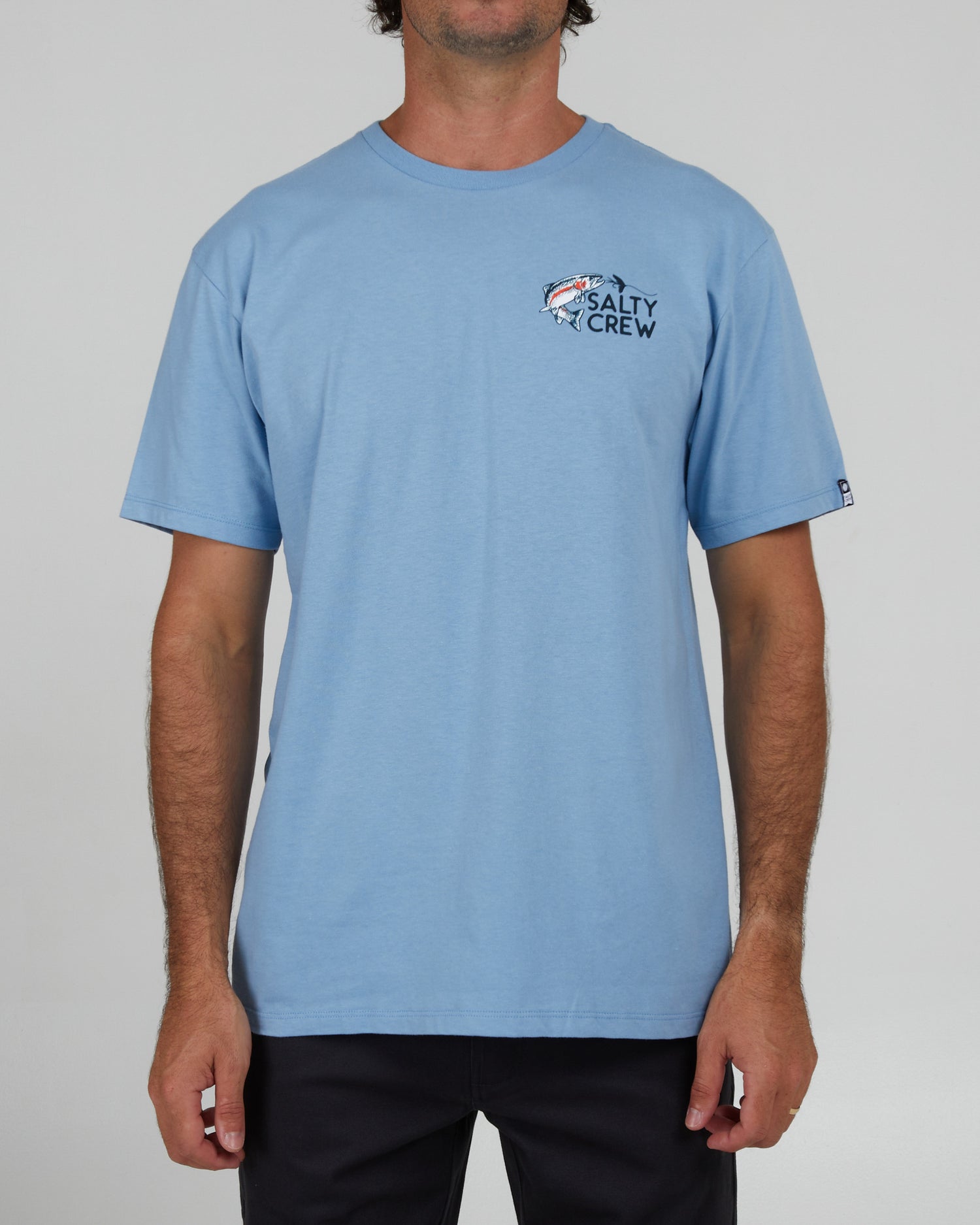 front view of Fly Trap Marine Blue S/S Premium Tee
