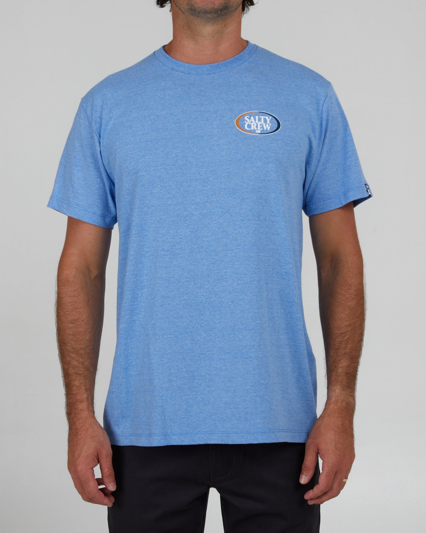 front view of Half N Half Light Blue S/S Standard Tee