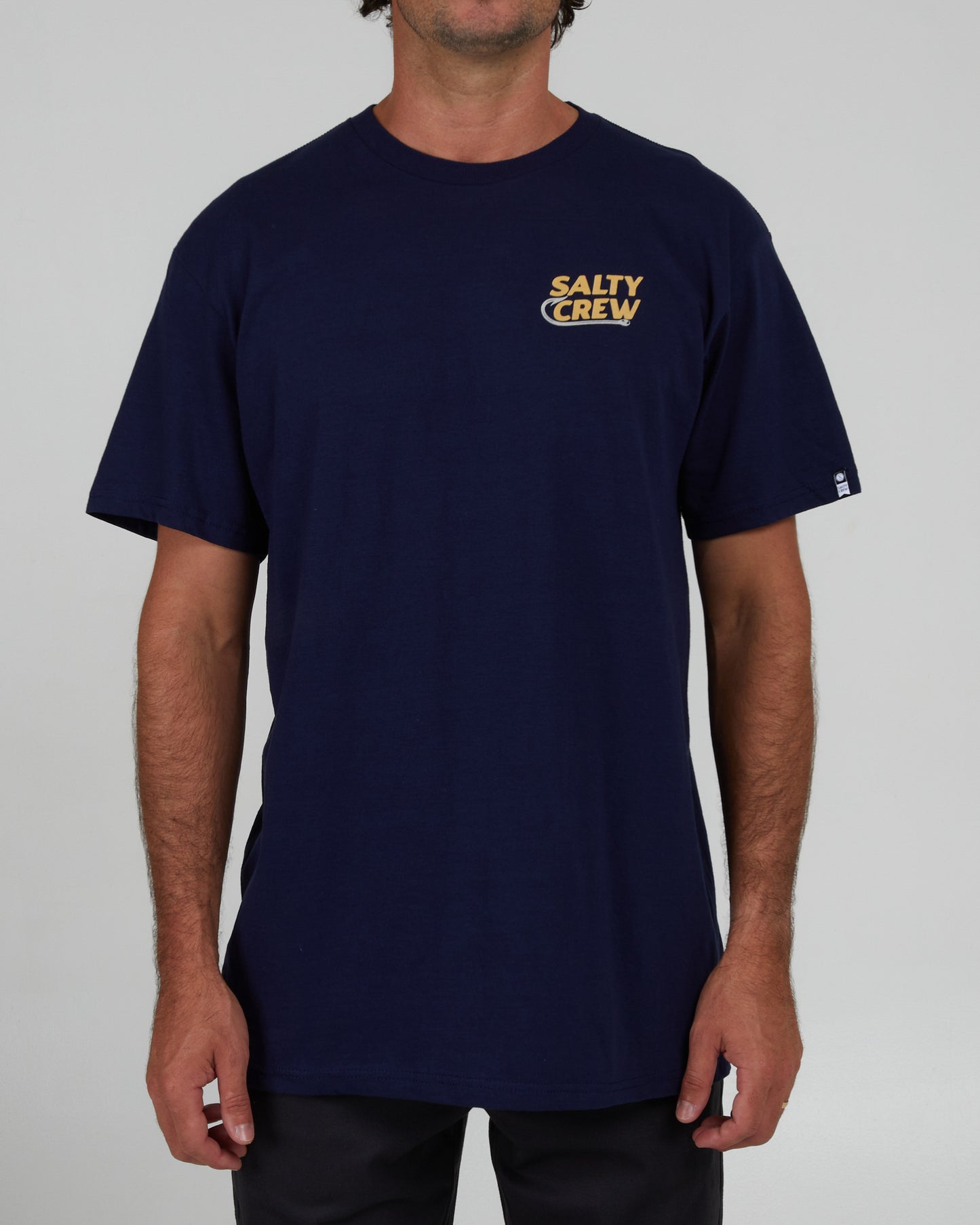 back view of Hook Up Navy S/S Standard Tee