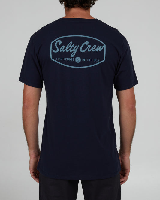back view of Labeled Navy S/S Premium Tee