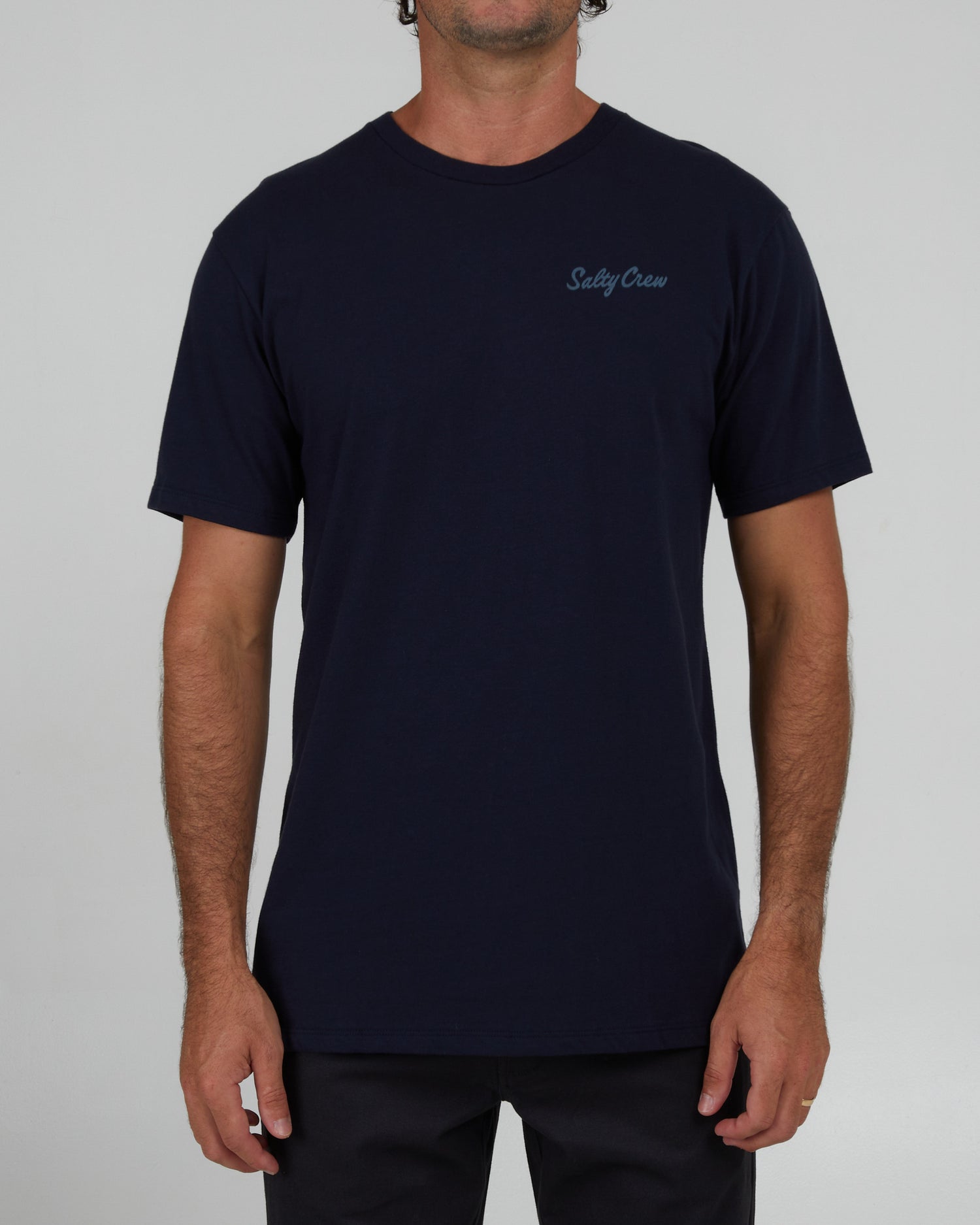 front view of Labeled Navy S/S Premium Tee
