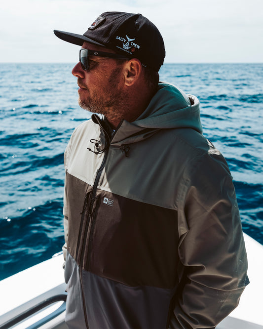 Portrait photo of the Long Range Jacket - Iron. 