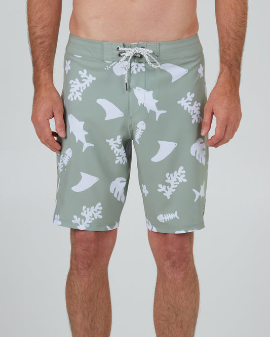 front view of Lowtide Dusty Sage Boardshort