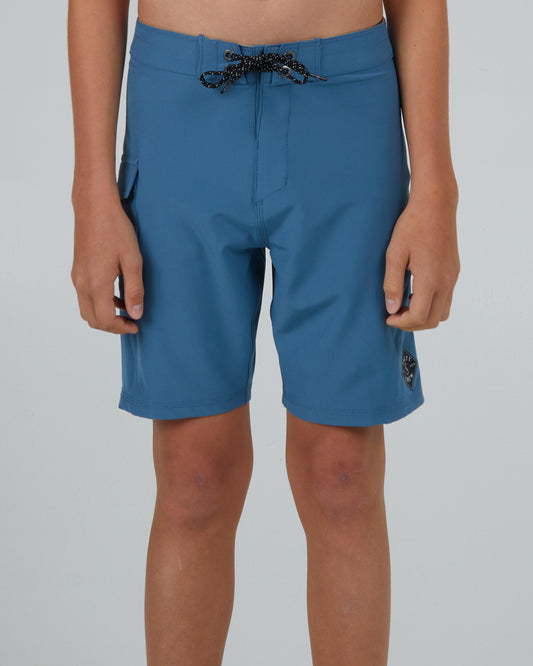 front view of Lowtide Boys Slate Boardshort