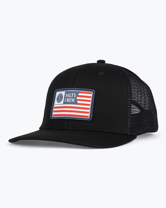 front view of Patriot Black Retro Trucker 