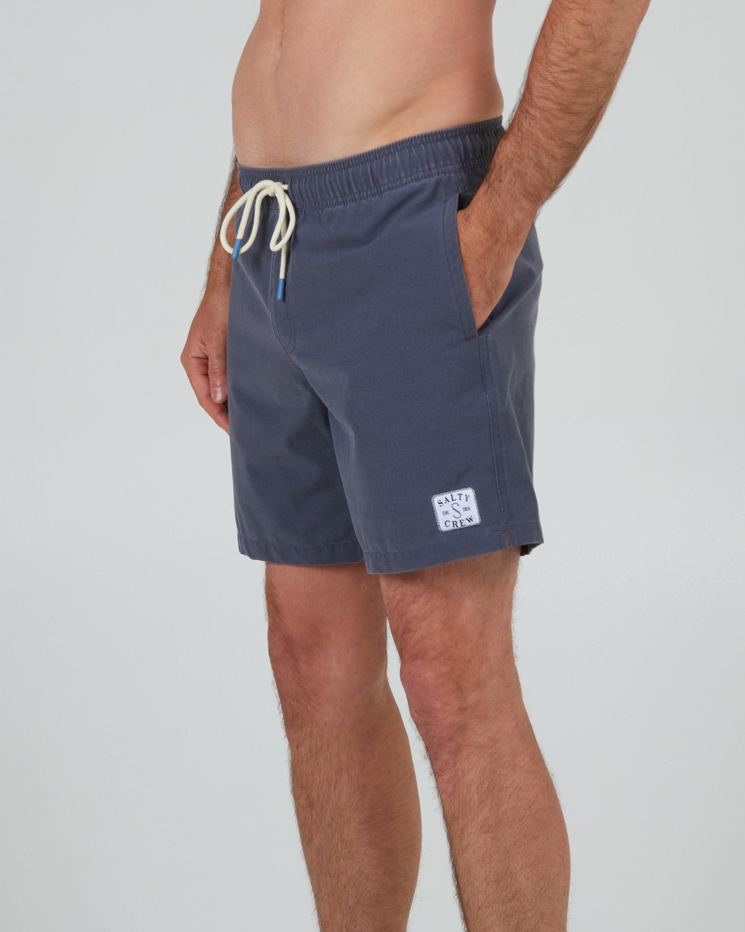 side view of Pylons Charcoal Elastic Boardshort