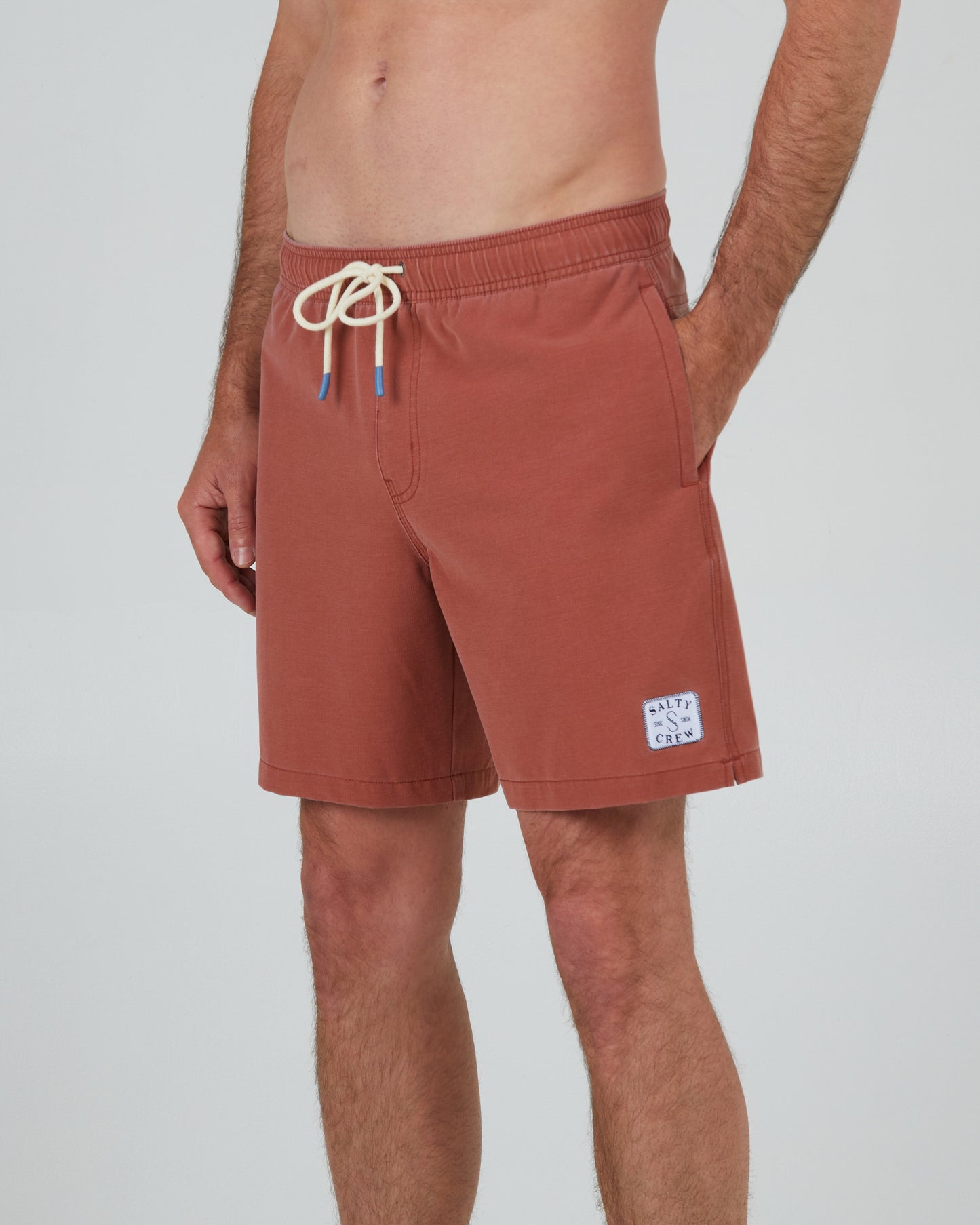 front angled view of Pylons Rust Elastic Boardshort