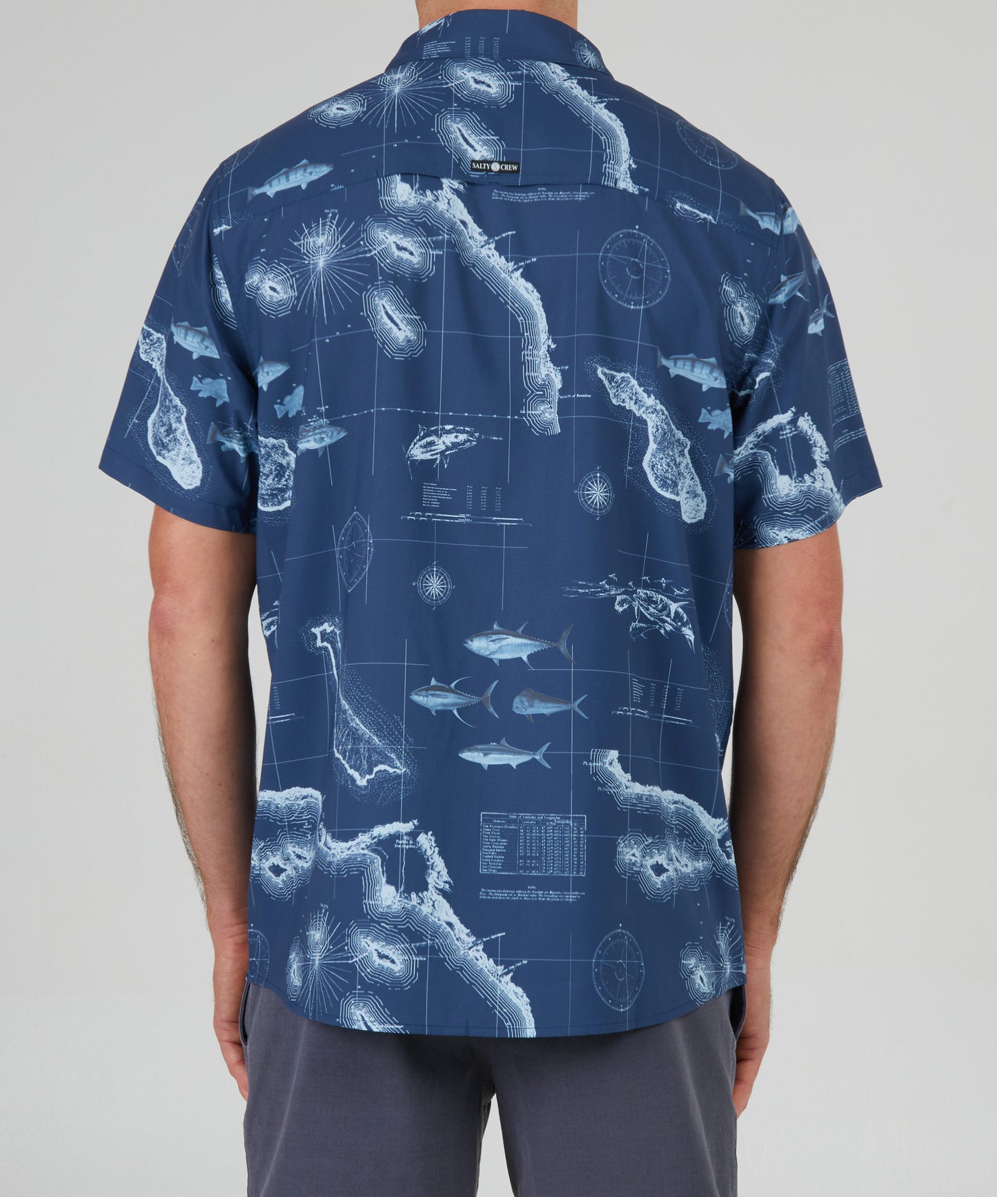 back view of SC Bight Navy S/S Tech Woven