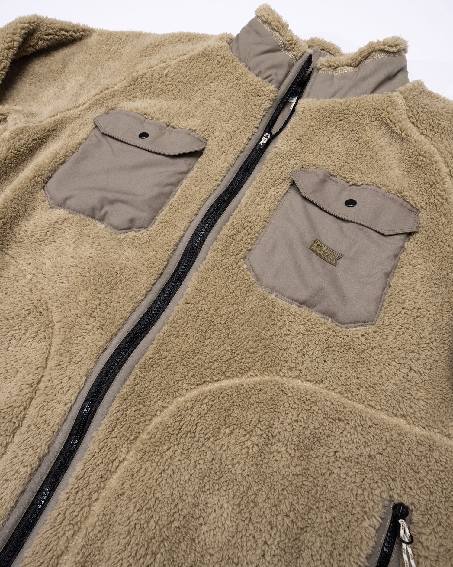 Alternate front view of the Swellter Sherpa Fleece - Mushroom. 